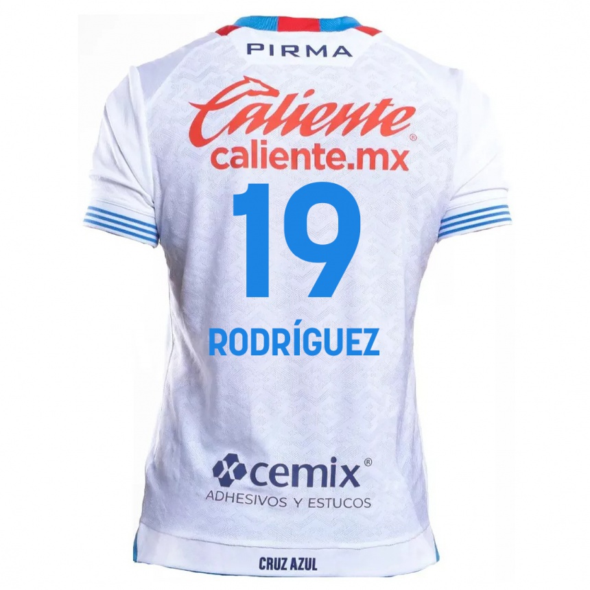 Enfant Football Maillot Carlos Rodríguez #19 Blanc Bleu Tenues Extérieur 2024/25