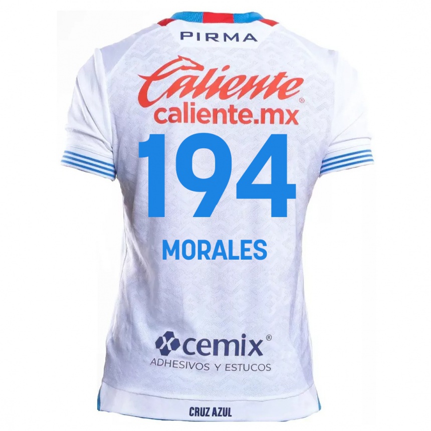 Enfant Football Maillot Amaury Morales #194 Blanc Bleu Tenues Extérieur 2024/25