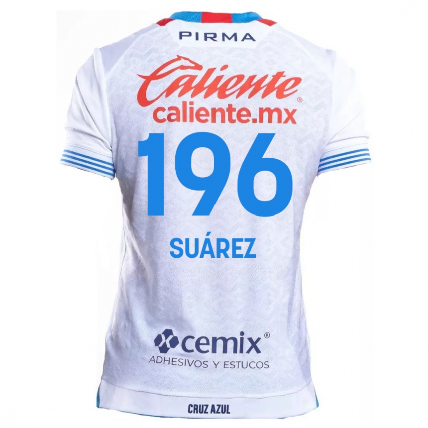 Enfant Football Maillot Javier Suárez #196 Blanc Bleu Tenues Extérieur 2024/25