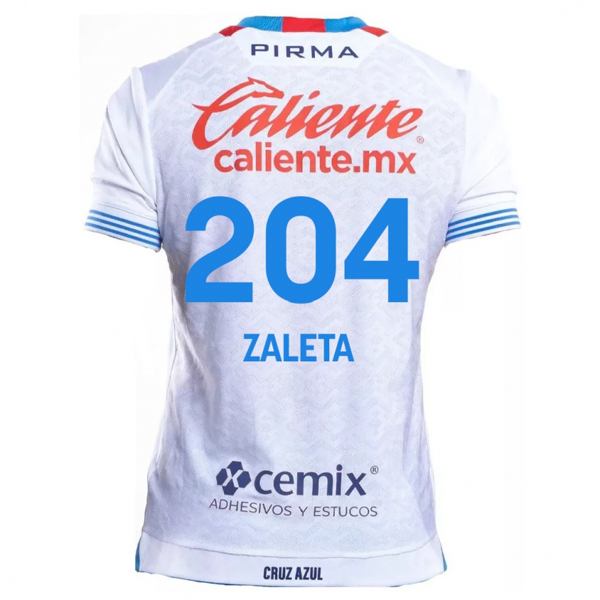 Enfant Football Maillot Mauro Zaleta #204 Blanc Bleu Tenues Extérieur 2024/25