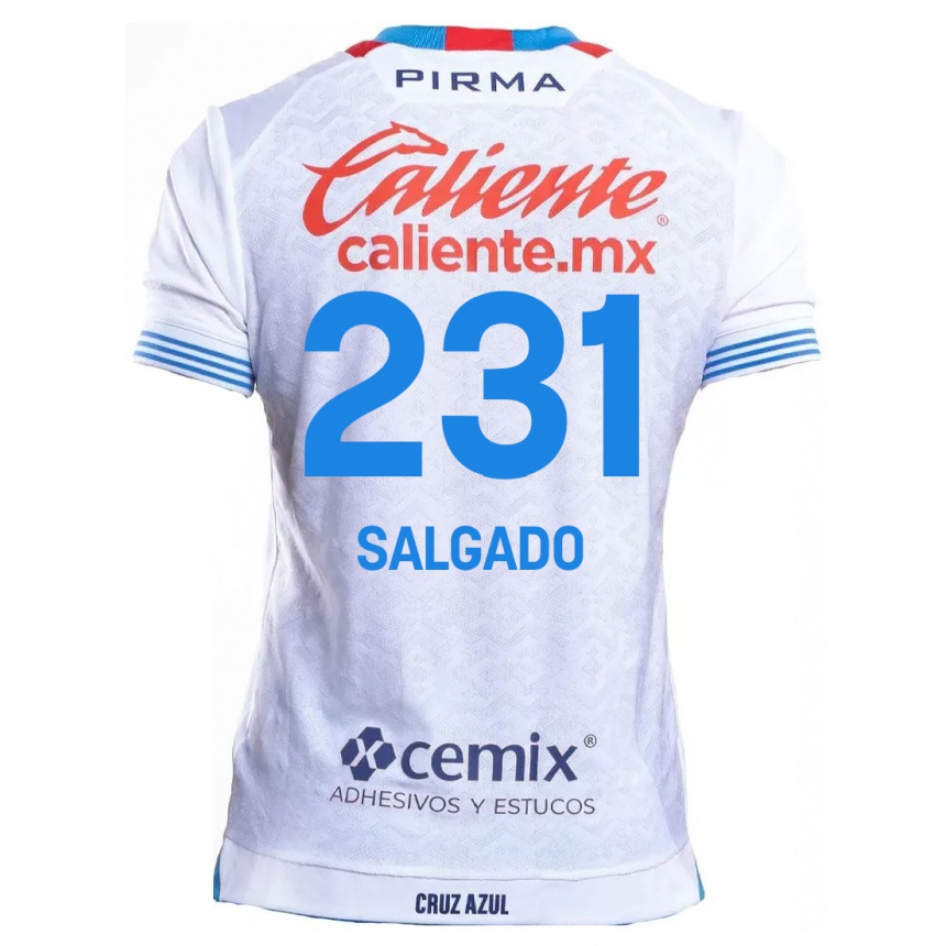 Enfant Football Maillot Bruno Salgado #231 Blanc Bleu Tenues Extérieur 2024/25