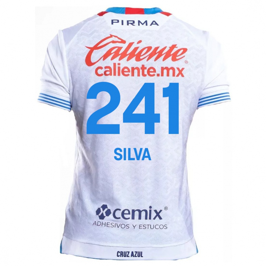 Enfant Football Maillot Iván Silva #241 Blanc Bleu Tenues Extérieur 2024/25