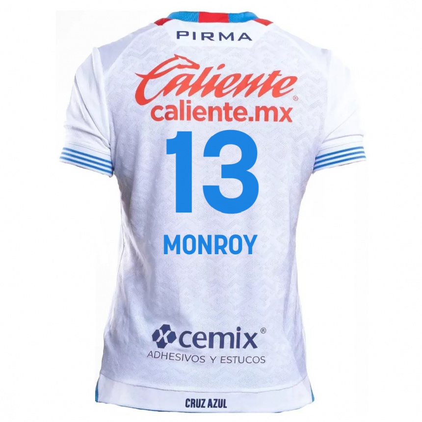 Enfant Football Maillot Daniela Monroy #13 Blanc Bleu Tenues Extérieur 2024/25