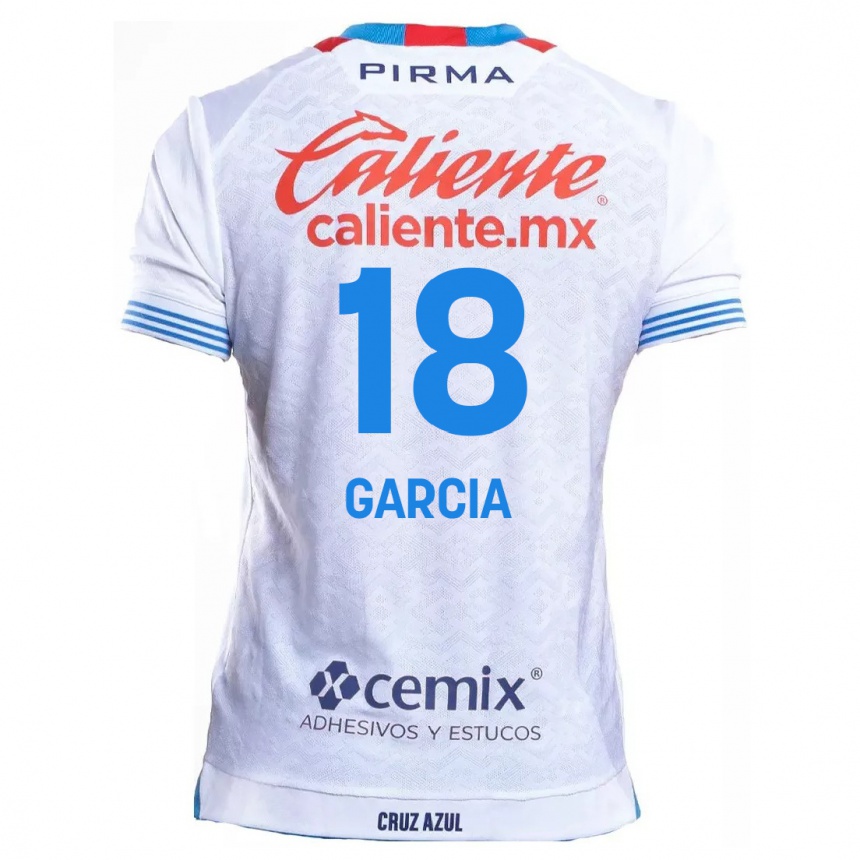 Enfant Football Maillot Diana Garcia #18 Blanc Bleu Tenues Extérieur 2024/25