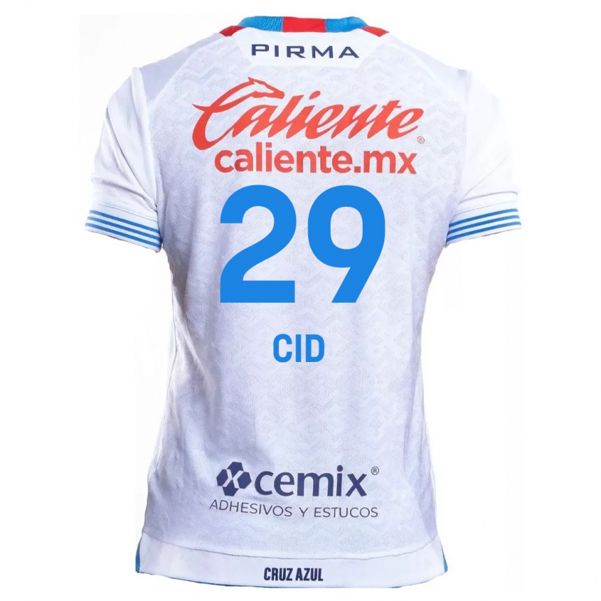 Enfant Football Maillot Claudia Cid #29 Blanc Bleu Tenues Extérieur 2024/25