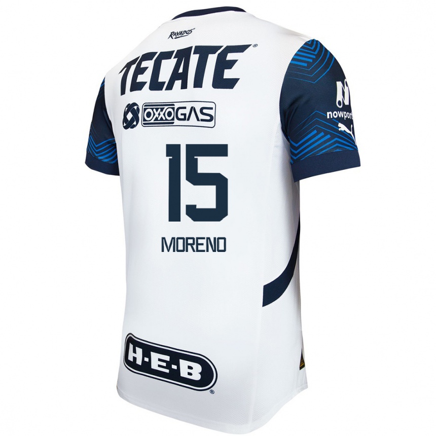 Enfant Football Maillot Héctor Moreno #15 Blanc Bleu Tenues Extérieur 2024/25