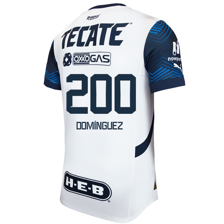 Enfant Football Maillot Joel Domínguez #200 Blanc Bleu Tenues Extérieur 2024/25