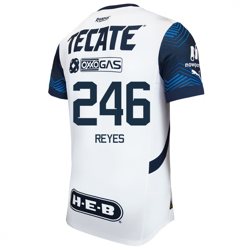 Enfant Football Maillot Cristian Reyes #246 Blanc Bleu Tenues Extérieur 2024/25