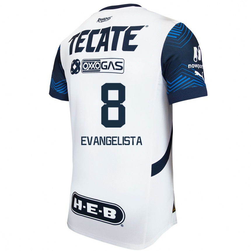 Enfant Football Maillot Diana Evangelista #8 Blanc Bleu Tenues Extérieur 2024/25