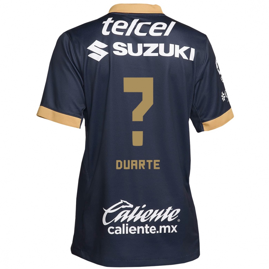 Enfant Football Maillot Rubén Duarte #0 Obsidienne Or Blanc Tenues Extérieur 2024/25