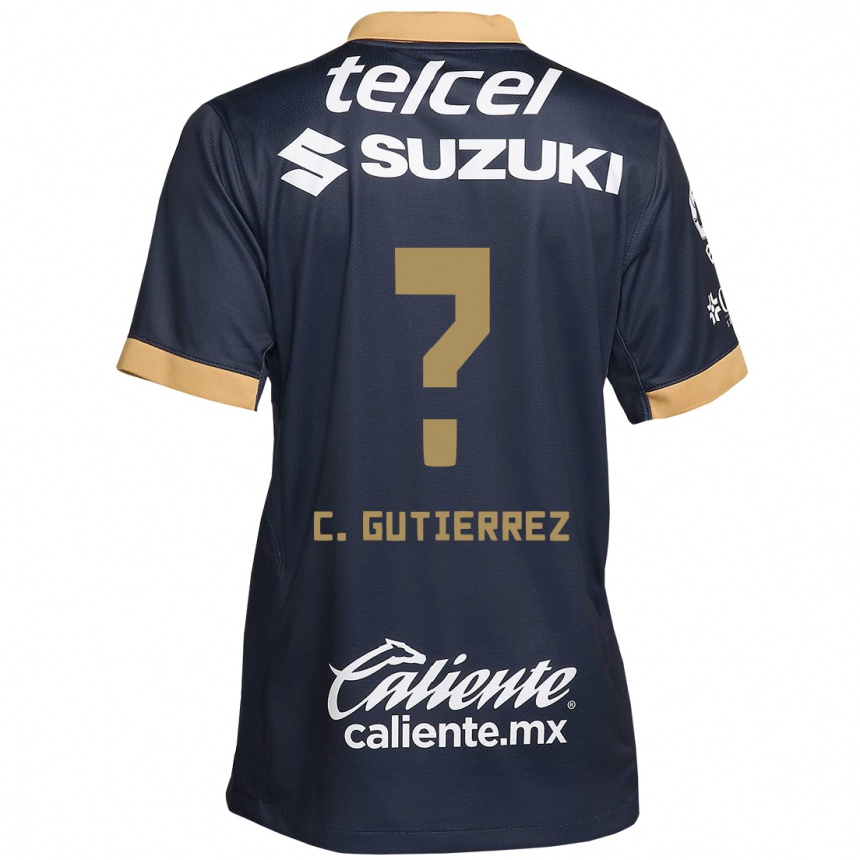 Enfant Football Maillot Carlos Gutiérrez #0 Obsidienne Or Blanc Tenues Extérieur 2024/25