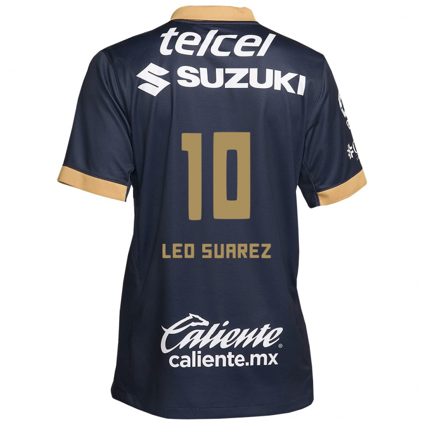 Enfant Football Maillot Leo Suárez #10 Obsidienne Or Blanc Tenues Extérieur 2024/25