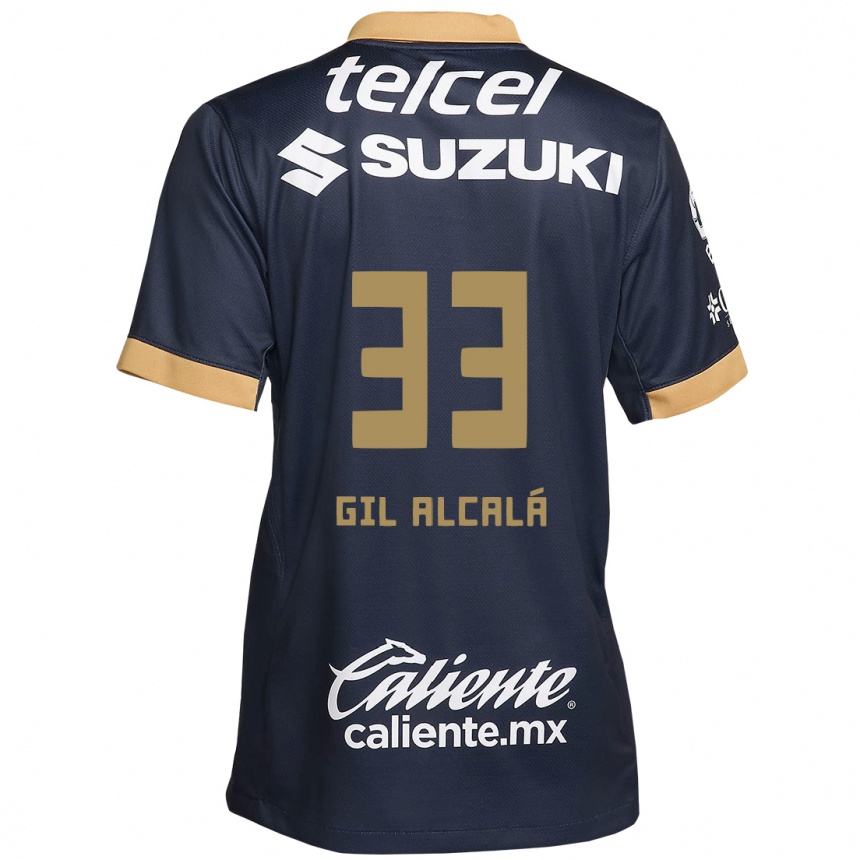 Enfant Football Maillot Gil Alcalá #33 Obsidienne Or Blanc Tenues Extérieur 2024/25