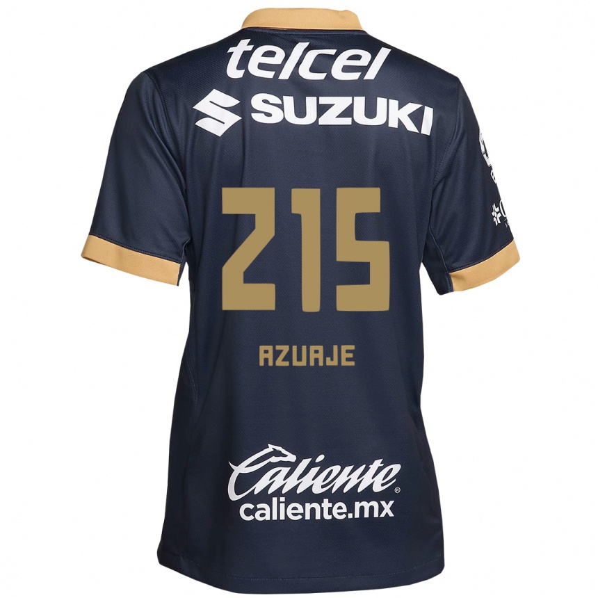 Enfant Football Maillot Ángel Azuaje #215 Obsidienne Or Blanc Tenues Extérieur 2024/25