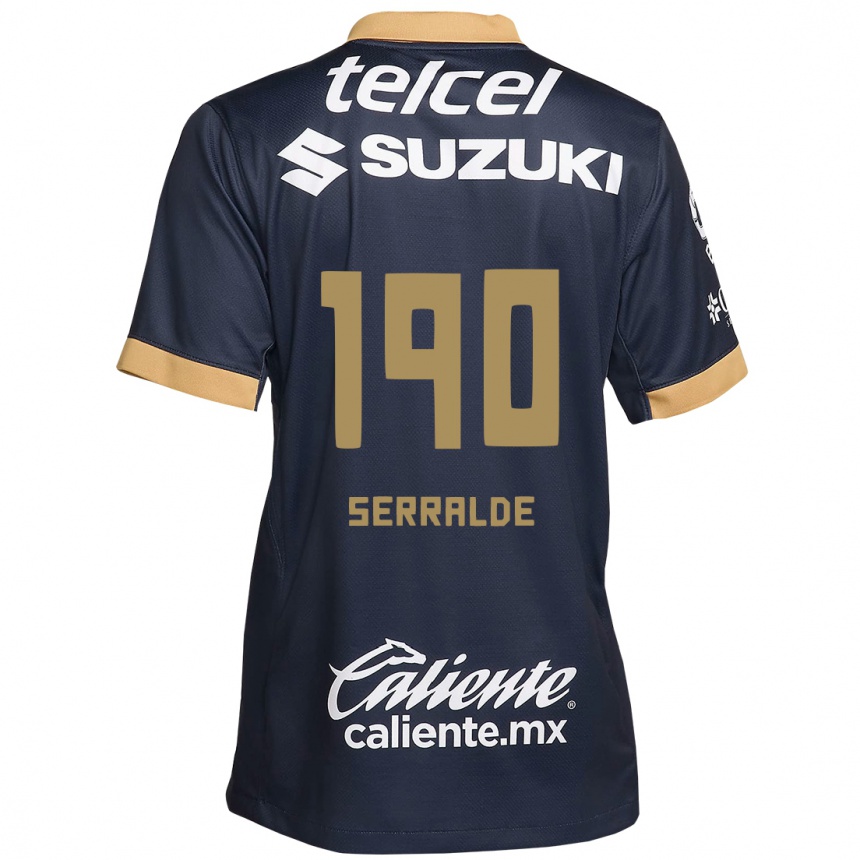 Enfant Football Maillot Gerardo Serralde #190 Obsidienne Or Blanc Tenues Extérieur 2024/25