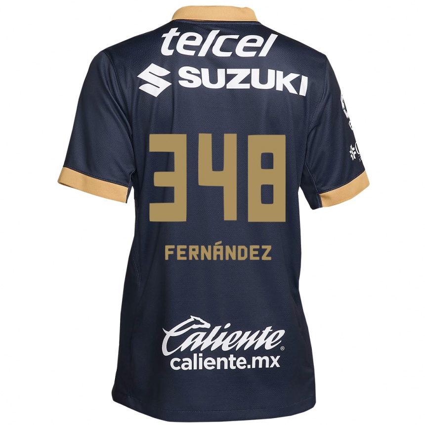 Enfant Football Maillot Yerik Fernández #348 Obsidienne Or Blanc Tenues Extérieur 2024/25