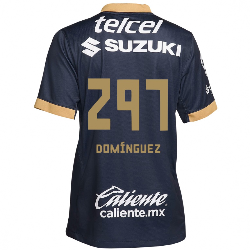 Enfant Football Maillot Julio Domínguez #297 Obsidienne Or Blanc Tenues Extérieur 2024/25