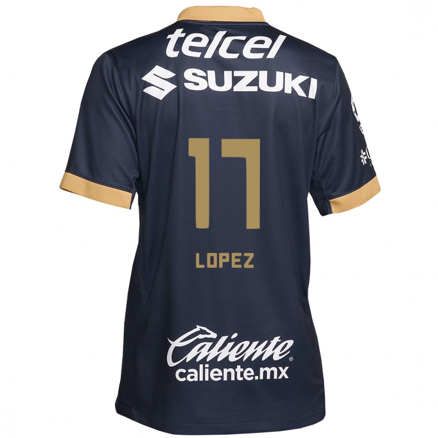 Enfant Football Maillot Leonel Lopez #17 Obsidienne Or Blanc Tenues Extérieur 2024/25