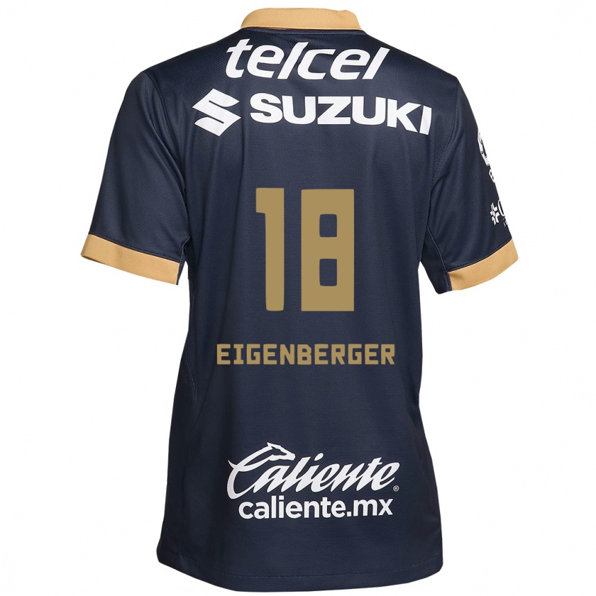 Enfant Football Maillot Chandra Eigenberger #18 Obsidienne Or Blanc Tenues Extérieur 2024/25