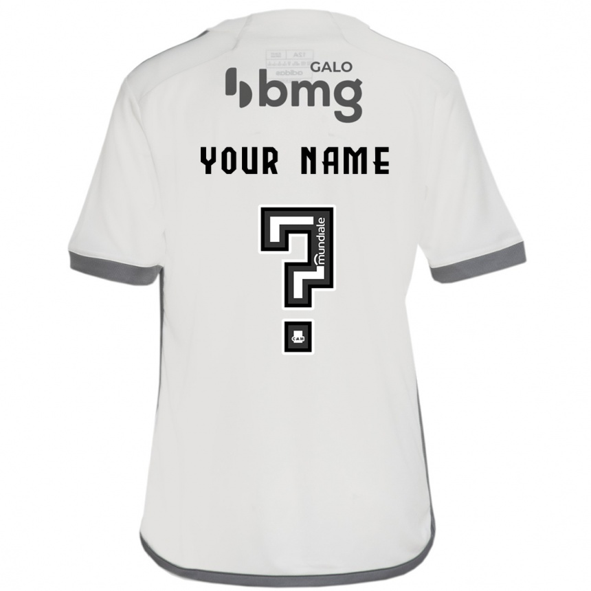 Enfant Football Maillot Votre Nom #0 Blanc Cassé Tenues Extérieur 2024/25