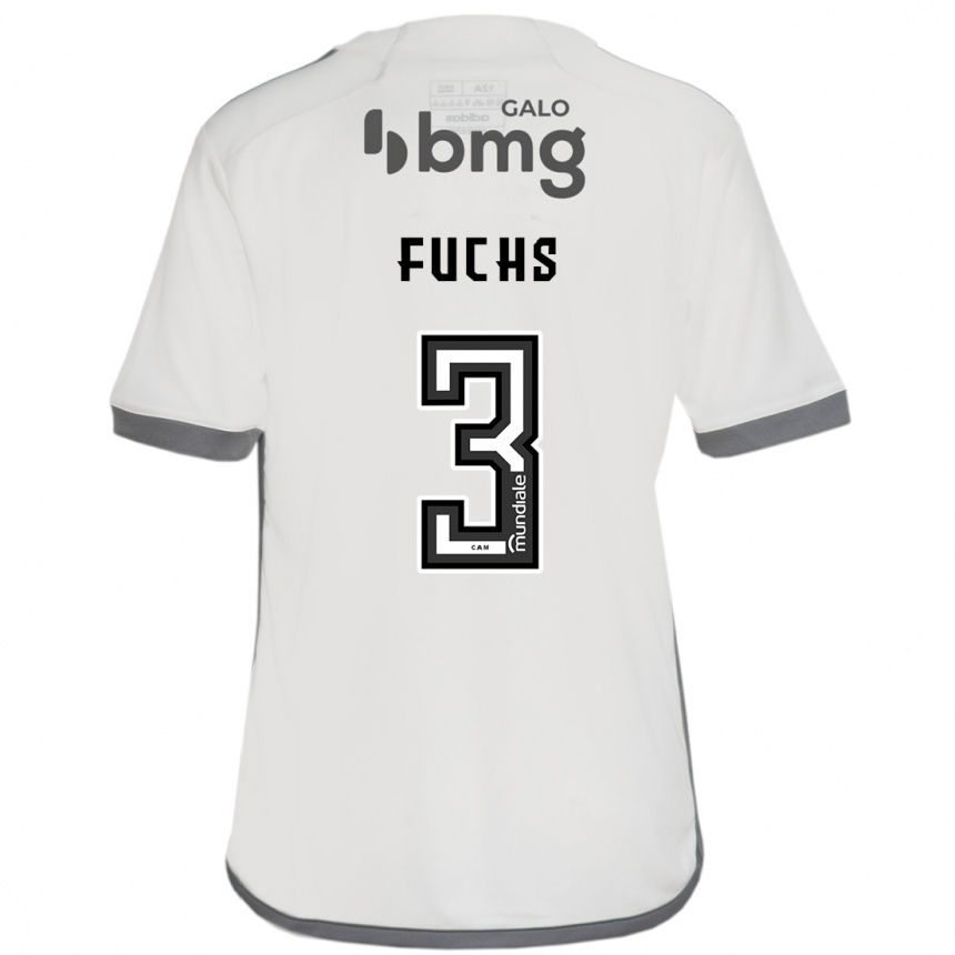 Enfant Football Maillot Bruno Fuchs #3 Blanc Cassé Tenues Extérieur 2024/25