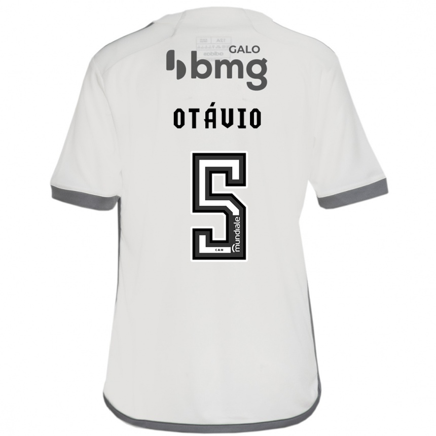 Enfant Football Maillot Otávio #5 Blanc Cassé Tenues Extérieur 2024/25