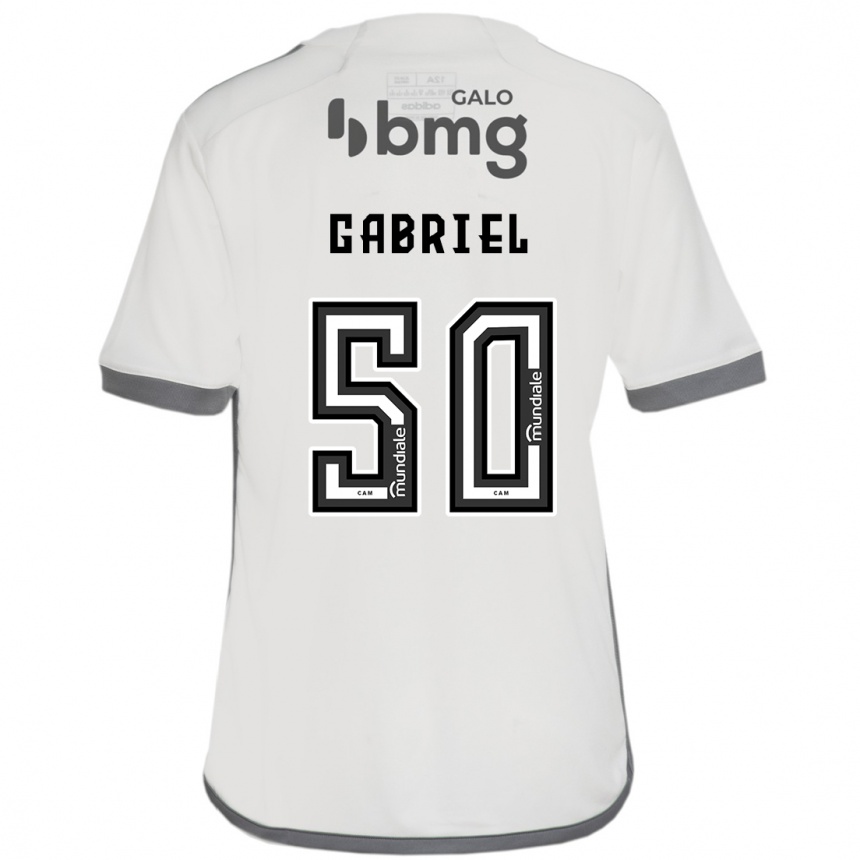 Enfant Football Maillot Vitor Gabriel #50 Blanc Cassé Tenues Extérieur 2024/25