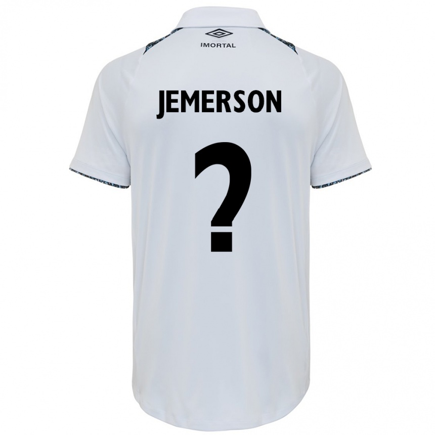 Enfant Football Maillot Jemerson #0 Blanc Bleu Tenues Extérieur 2024/25