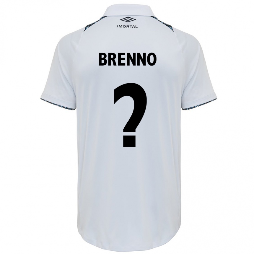 Enfant Football Maillot Brenno #0 Blanc Bleu Tenues Extérieur 2024/25