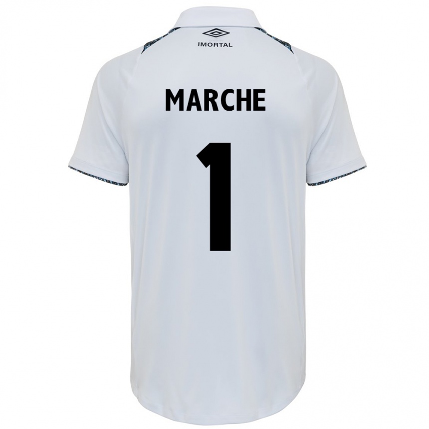 Enfant Football Maillot Agustín Marchesín #1 Blanc Bleu Tenues Extérieur 2024/25