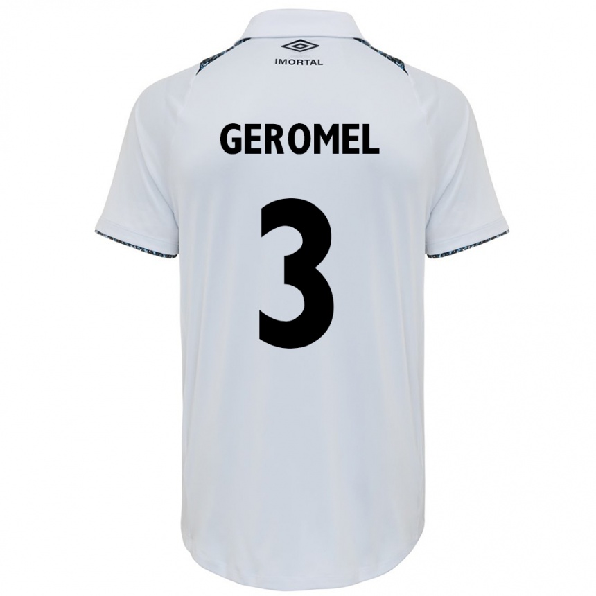 Enfant Football Maillot Pedro Geromel #3 Blanc Bleu Tenues Extérieur 2024/25