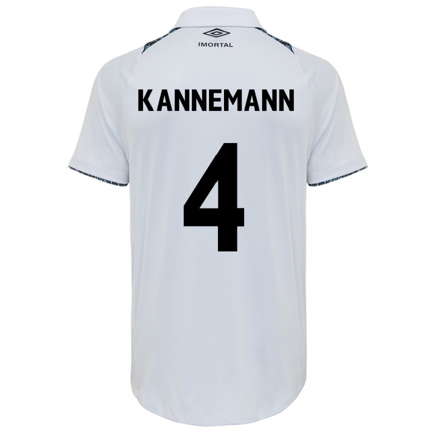 Enfant Football Maillot Walter Kannemann #4 Blanc Bleu Tenues Extérieur 2024/25