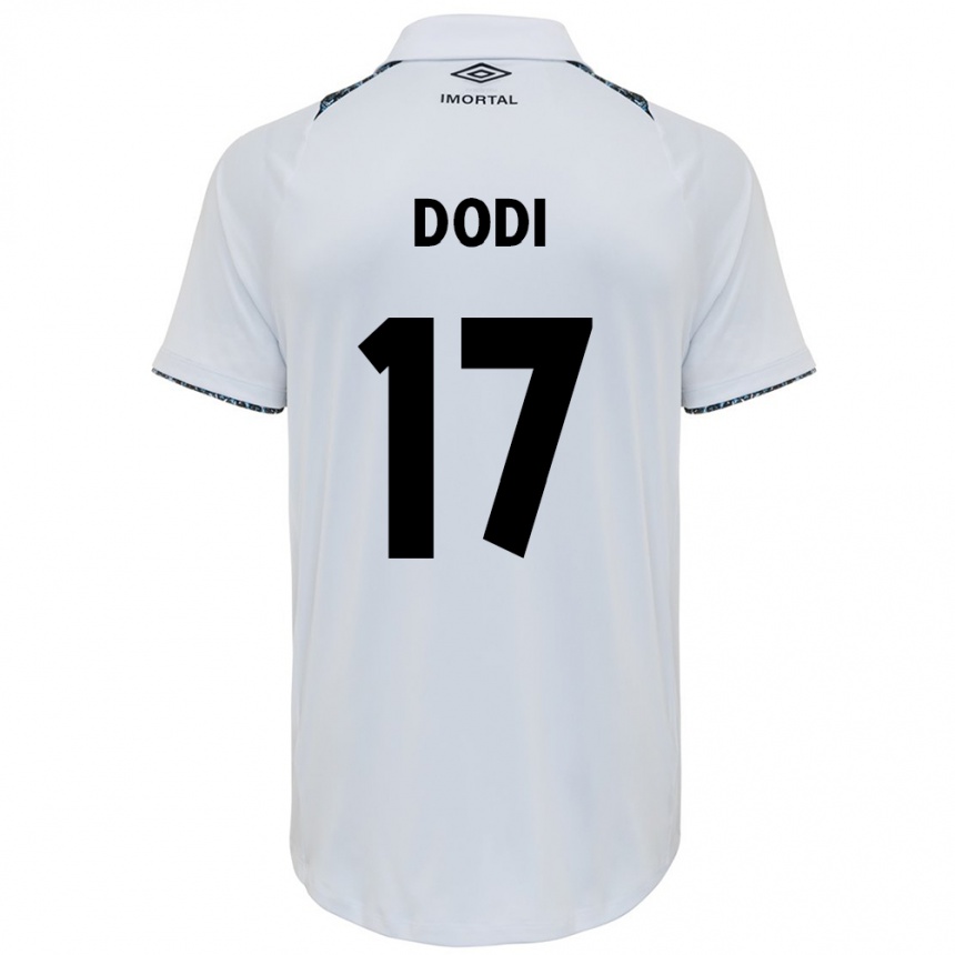 Enfant Football Maillot Dodi #17 Blanc Bleu Tenues Extérieur 2024/25