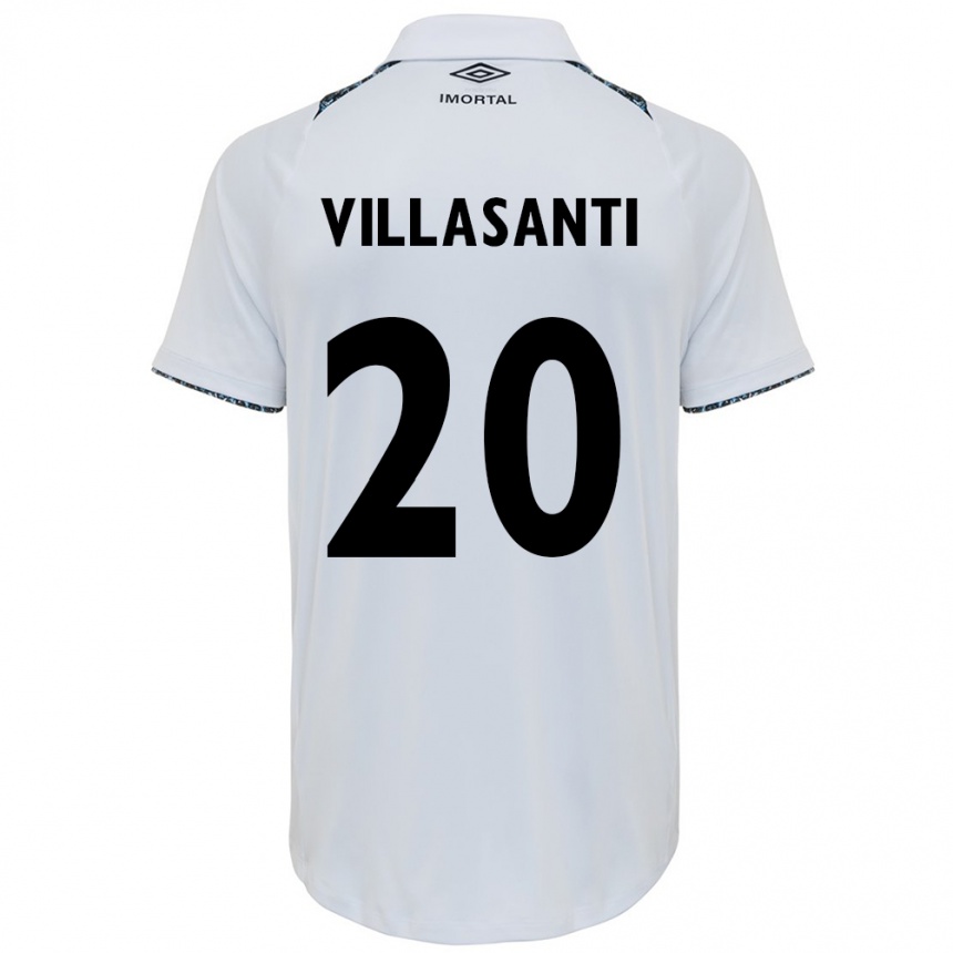 Enfant Football Maillot Mathías Villasanti #20 Blanc Bleu Tenues Extérieur 2024/25