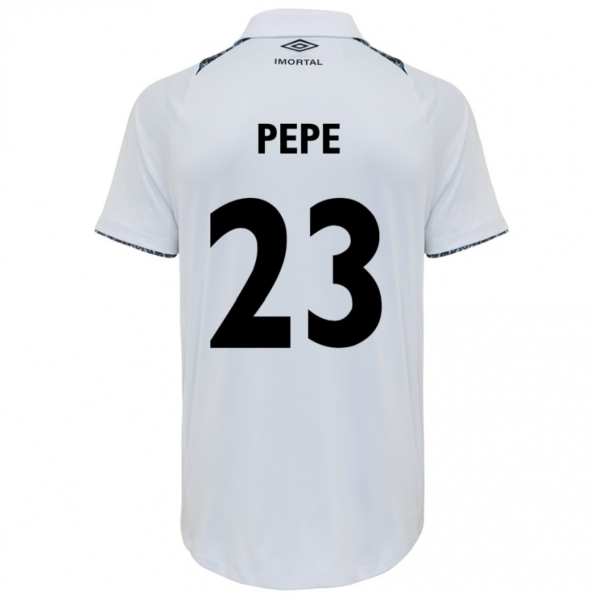 Enfant Football Maillot Pepê #23 Blanc Bleu Tenues Extérieur 2024/25