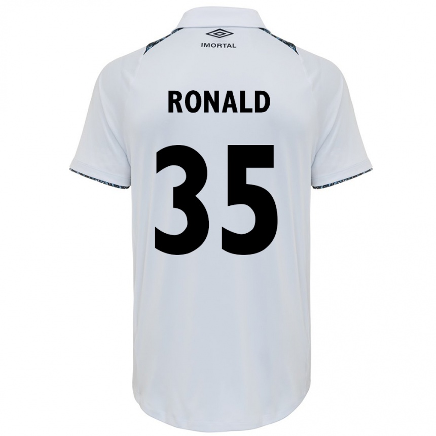 Enfant Football Maillot Ronald #35 Blanc Bleu Tenues Extérieur 2024/25