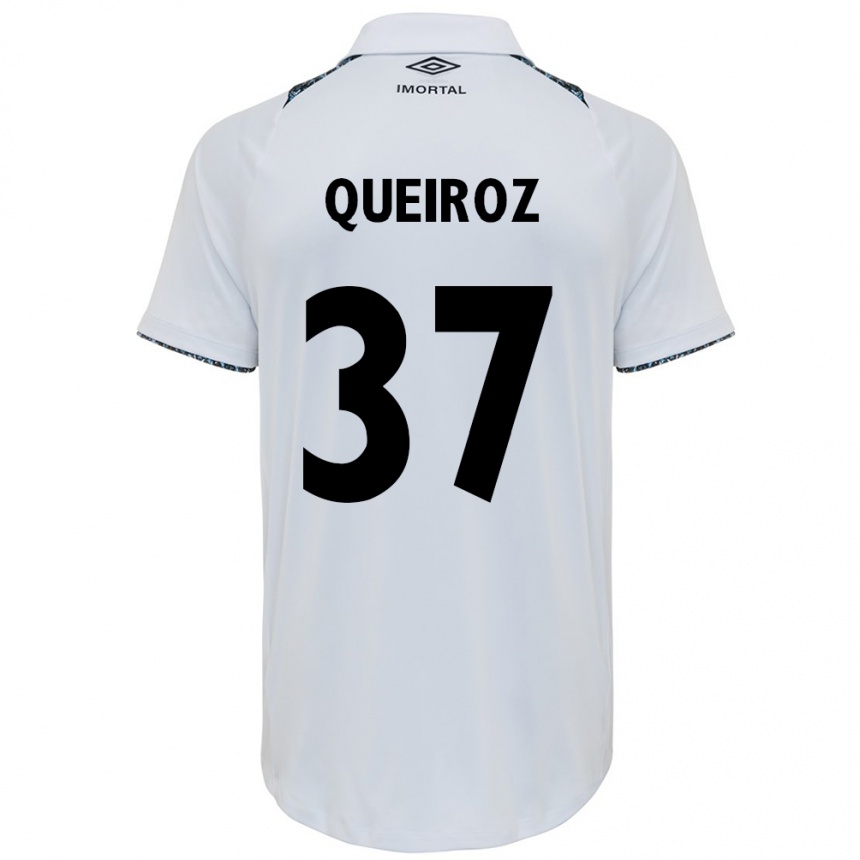 Enfant Football Maillot Du Queiroz #37 Blanc Bleu Tenues Extérieur 2024/25