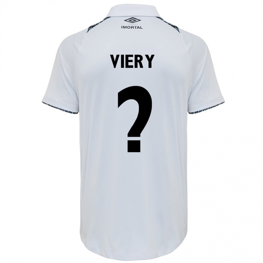 Enfant Football Maillot Viery #0 Blanc Bleu Tenues Extérieur 2024/25