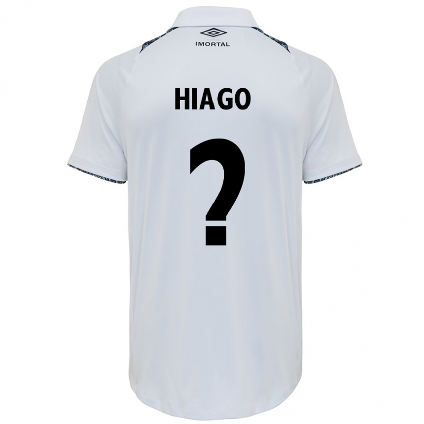 Enfant Football Maillot Hiago #0 Blanc Bleu Tenues Extérieur 2024/25