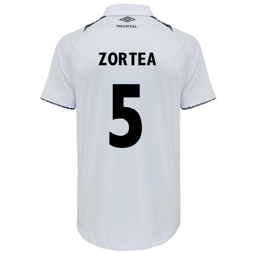 Enfant Football Maillot Bernardo Zortea #5 Blanc Bleu Tenues Extérieur 2024/25