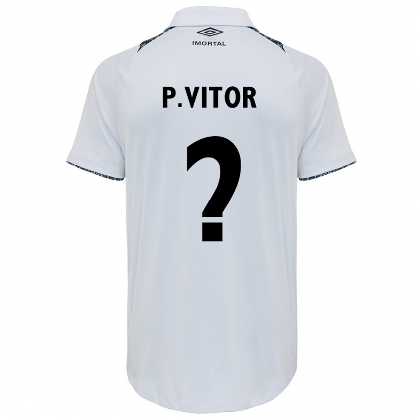 Enfant Football Maillot Pedro Vitor #0 Blanc Bleu Tenues Extérieur 2024/25