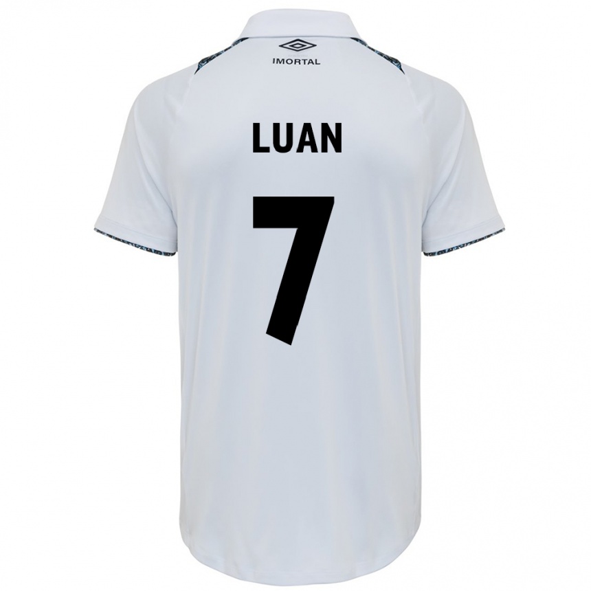 Enfant Football Maillot Luan #7 Blanc Bleu Tenues Extérieur 2024/25