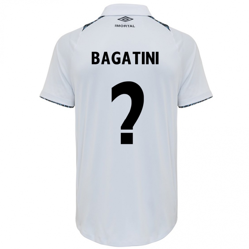 Enfant Football Maillot Gustavo Bagatini #0 Blanc Bleu Tenues Extérieur 2024/25