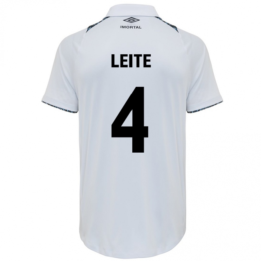 Enfant Football Maillot Paulo Henrique Leite #4 Blanc Bleu Tenues Extérieur 2024/25