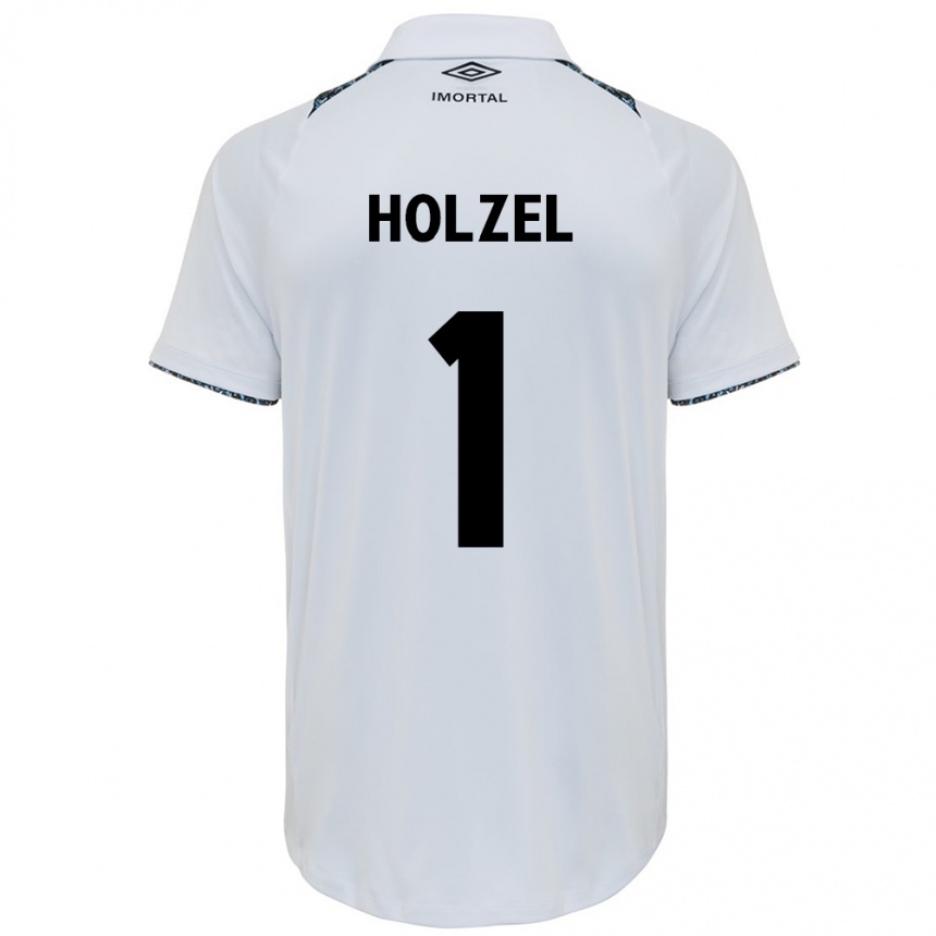 Enfant Football Maillot Vivi Holzel #1 Blanc Bleu Tenues Extérieur 2024/25