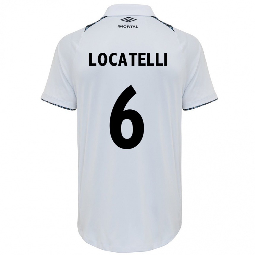 Enfant Football Maillot Natane Locatelli #6 Blanc Bleu Tenues Extérieur 2024/25