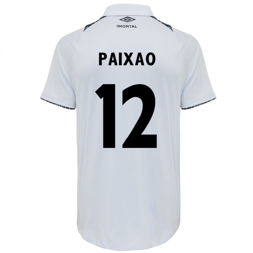 Enfant Football Maillot Iasmin Paixão #12 Blanc Bleu Tenues Extérieur 2024/25