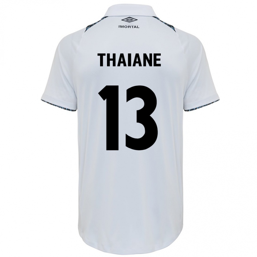 Enfant Football Maillot Thaiane #13 Blanc Bleu Tenues Extérieur 2024/25