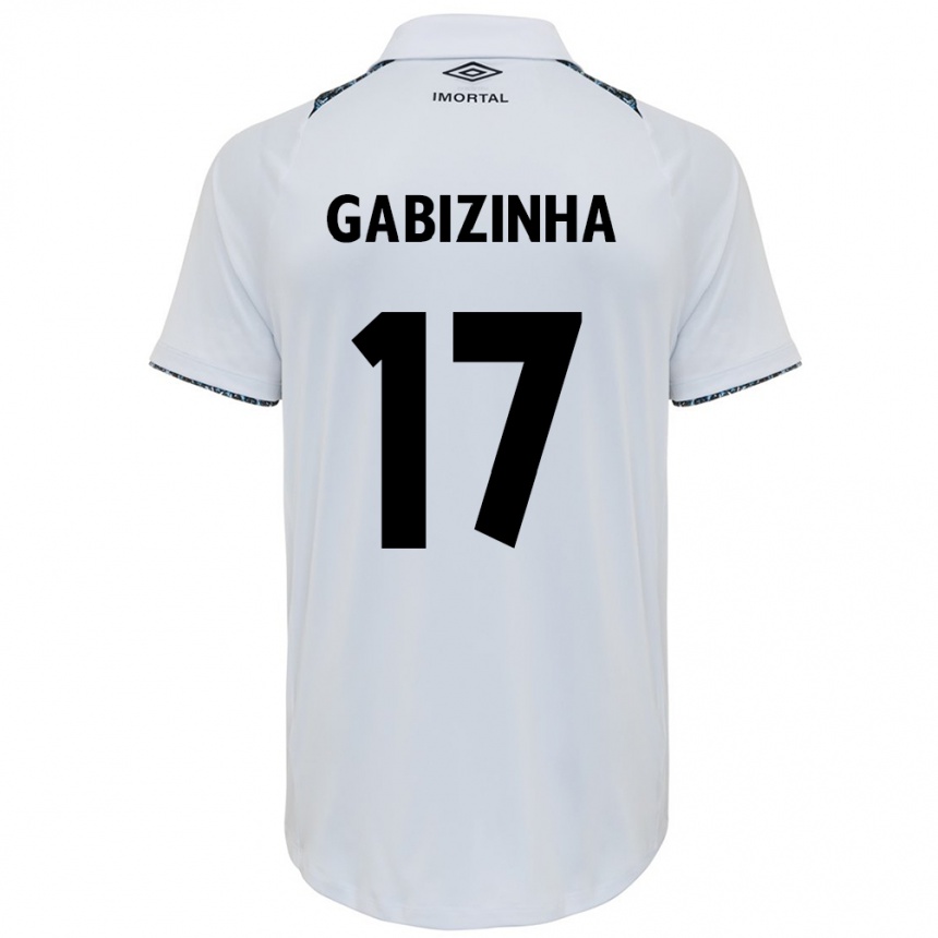 Enfant Football Maillot Gabizinha #17 Blanc Bleu Tenues Extérieur 2024/25