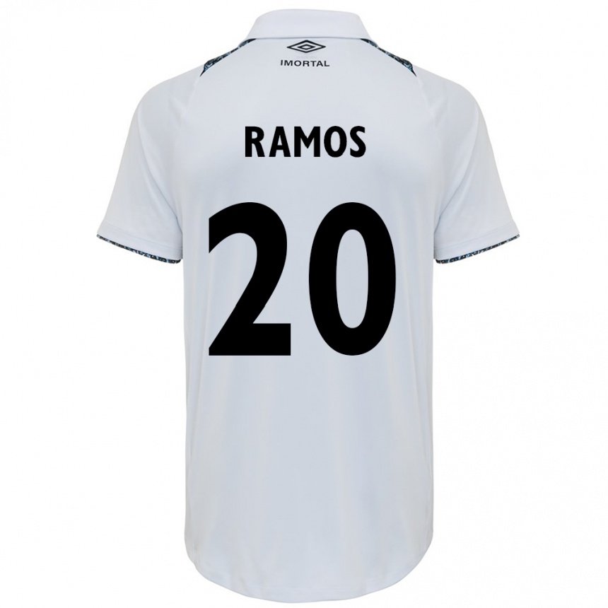 Enfant Football Maillot Mónica Ramos #20 Blanc Bleu Tenues Extérieur 2024/25